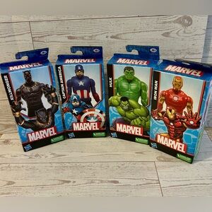 Marvel Superhero Action Figure Hulk, Iron Man, Killmonger, Captain America Set/4